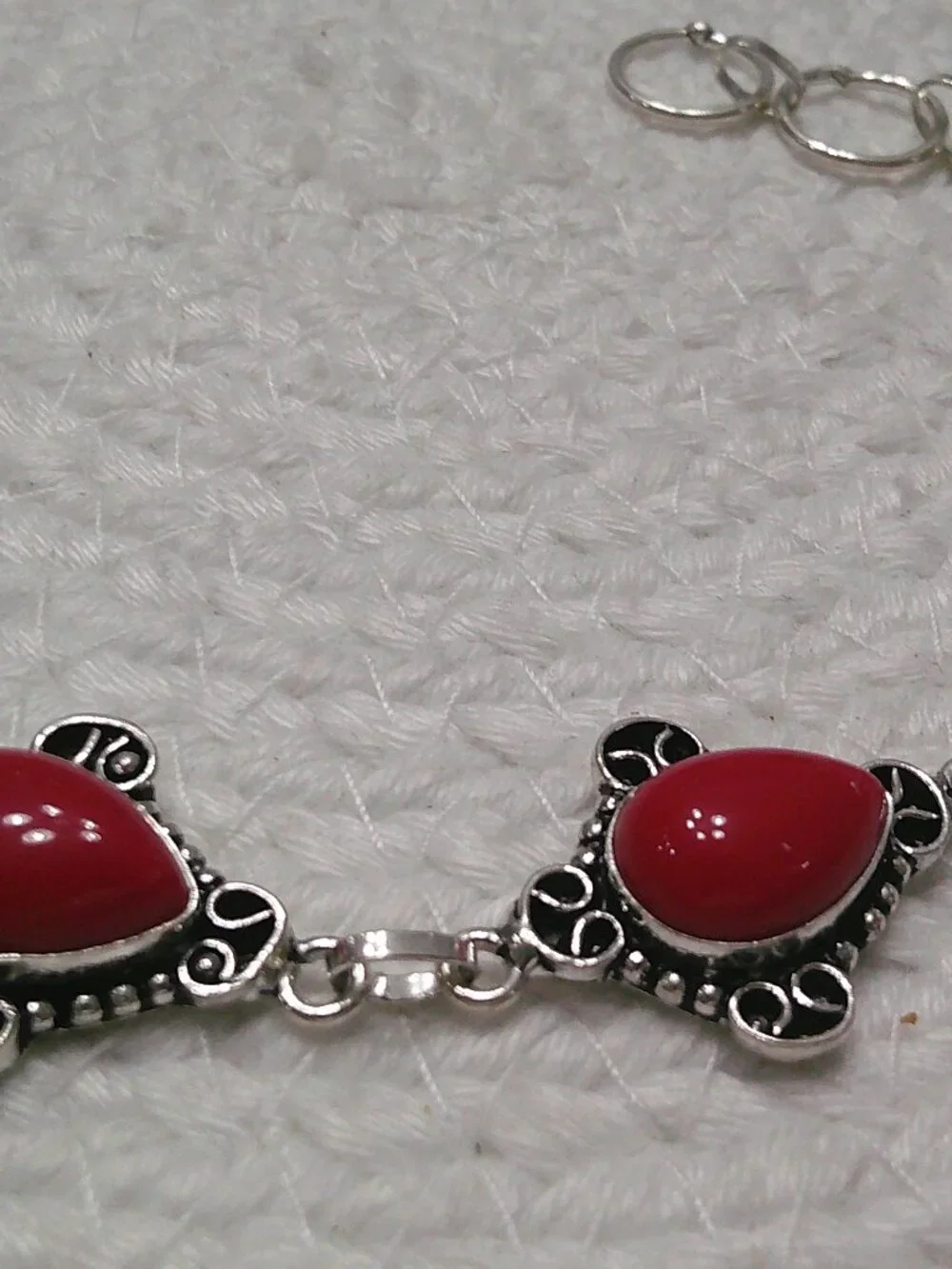 Gorgeous RED CORAL Handmade Sterling 925 Bracelet Size 8 1/4